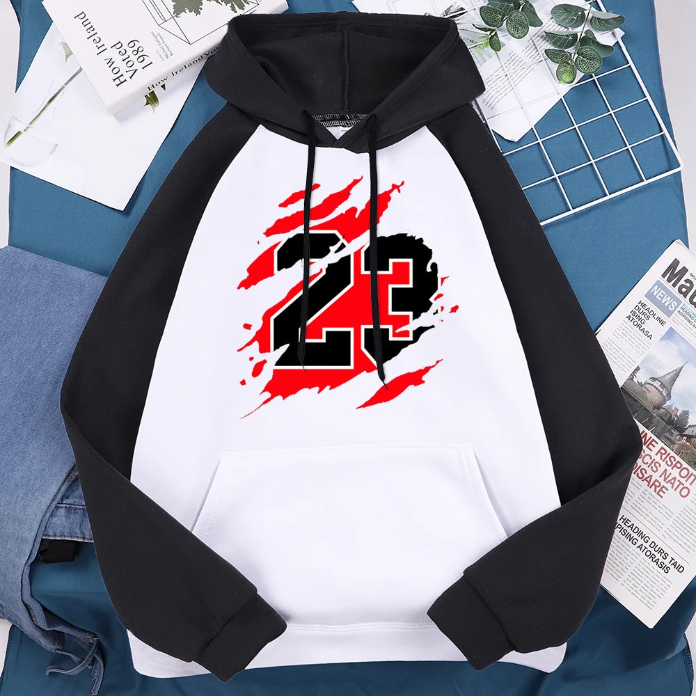 Letter 23 Men Raglan Hoodie Sweatshirts Autumn Winter Casual Hoodies Men Streetwear Homme Hoody Mens Sweatshirt Harajuku