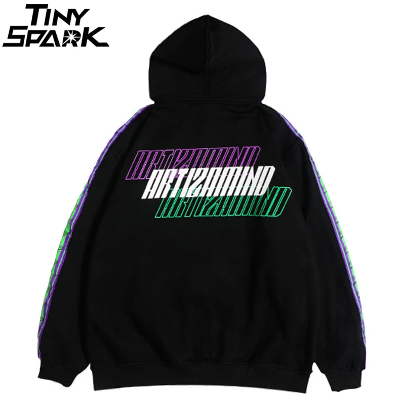 Men Hip Hop Hoodie Drunk Illusion Casual Black Hooded Pullover