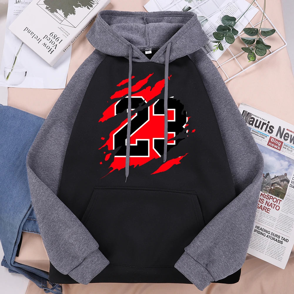 Letter 23 Men Raglan Hoodie Sweatshirts Autumn Winter Casual Hoodies Men Streetwear Homme Hoody Mens Sweatshirt Harajuku